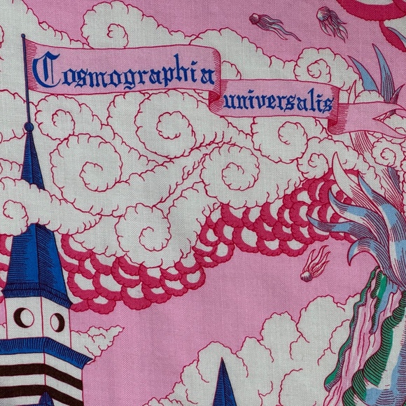 Hermès Pink 140cm Cashmere &  Silk Scarf / Shawl - Cosmographia Universalis - Picture 4 of 16